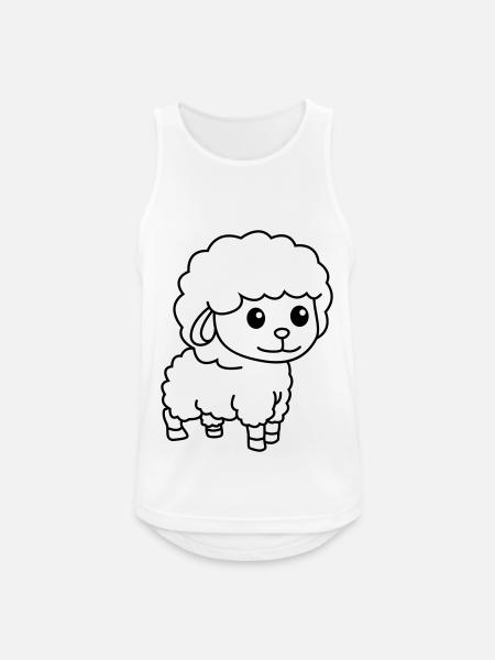 Schaf Comic Tier - Männer Tank Top atmungsaktiv - Weiß