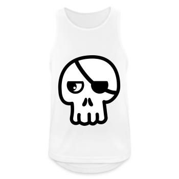 Tête de mort Cache-œil Kawaii - Débardeur respirant Homme - blanc - Devant - Nick (188cm)