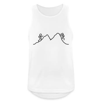 Strichmännchen Kletterer - Männer Tank Top atmungsaktiv - Weiß - Vorne - Nick (188cm)
