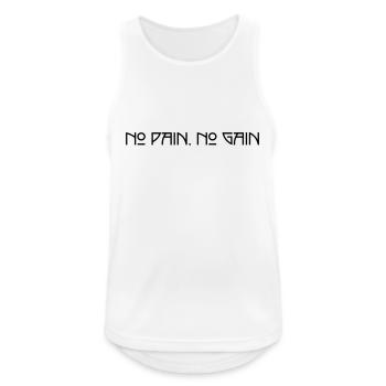 No Pain No Gain - Men's Breathable Tank Top - white - Front - Nick (188cm)