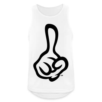 Raised index finger (finger / right hand / 1C) - Men's Breathable Tank Top - white - Front - Nick (188cm)