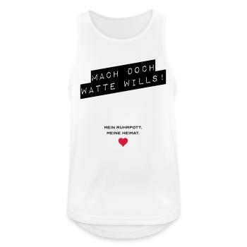 Mach doch watte wills - Männer Tank Top atmungsaktiv - Weiß - Vorne - Nick (188cm)