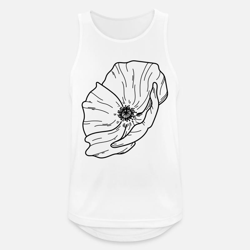 Mohn Blume - Männer Tank Top atmungsaktiv - Weiß
