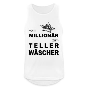 Vom Millionär zum Tellerwäscher - Männer Tank Top atmungsaktiv - Weiß - Vorne - Nick (188cm)