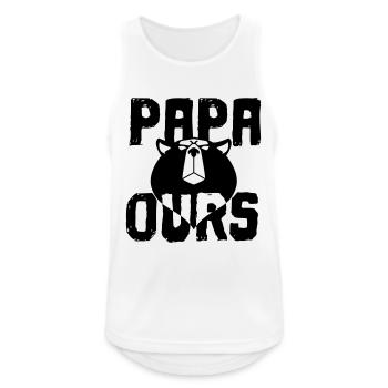 Papa ours - Débardeur respirant Homme - blanc - Devant - Nick (188cm)