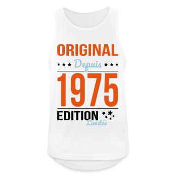 Anniversaire 50 ans - Original depuis 1975 - Débardeur respirant Homme - blanc - Devant - Nick (188cm)