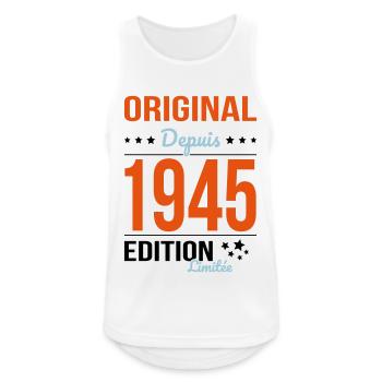80 Jahre Jubiläum - Original seit 1945 - Männer Tank Top atmungsaktiv - Weiß - Vorne - Nick (188cm)