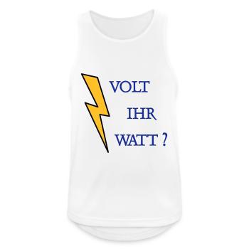Volt Ihr Watt - Männer Tank Top atmungsaktiv - Weiß - Vorne - Nick (188cm)
