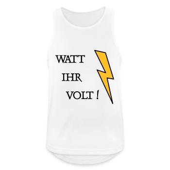 Watt Ihr Volt - Männer Tank Top atmungsaktiv - Weiß - Vorne - Nick (188cm)