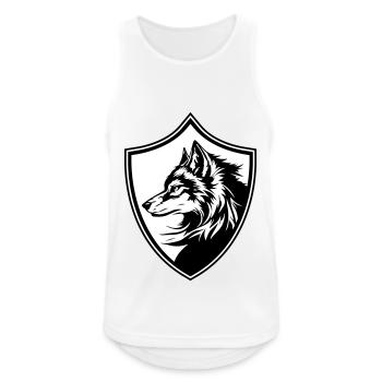 Wolf Wappen Silhouette - Männer Tank Top atmungsaktiv - Weiß - Vorne - Nick (188cm)