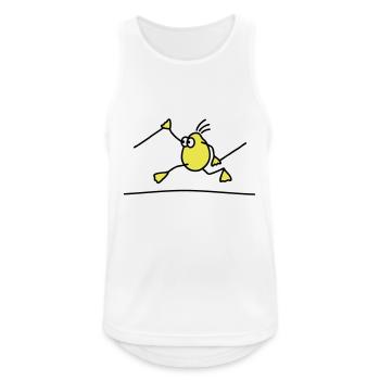 Walking running - V2 - Männer Tank Top atmungsaktiv - Weiß - Vorne - Nick (188cm)