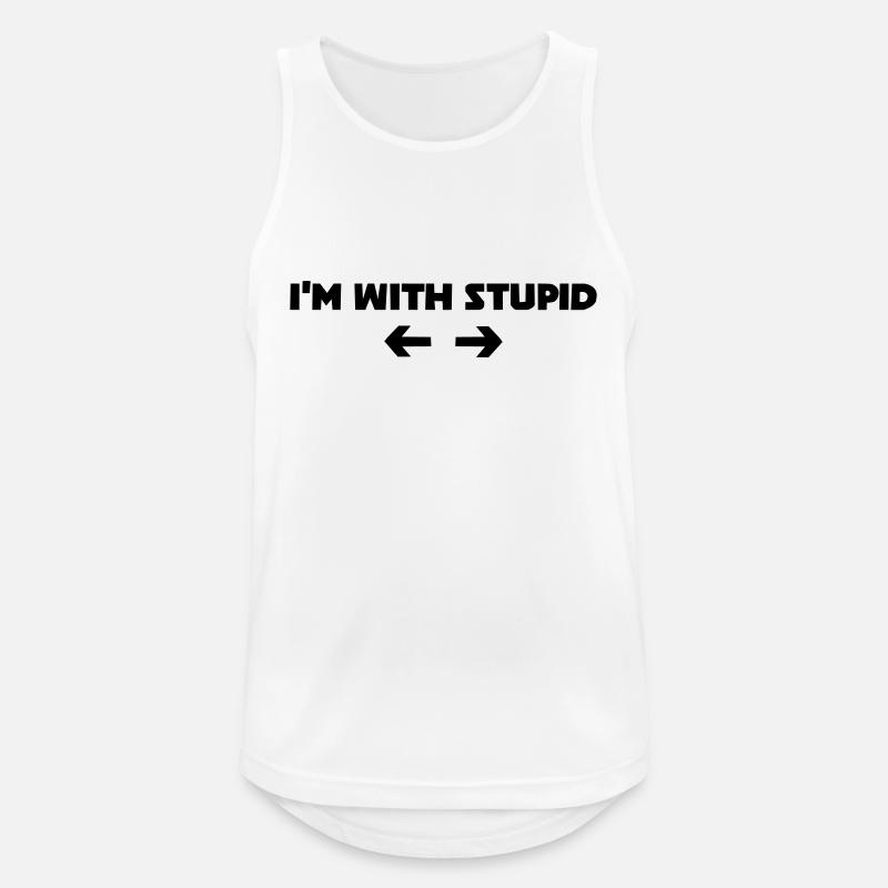 i m with stupid - Männer Tank Top atmungsaktiv - Weiß