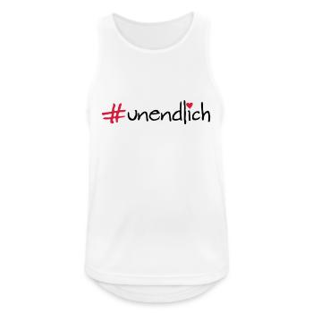 unendlich - Männer Tank Top atmungsaktiv - Weiß - Vorne - Nick (188cm)