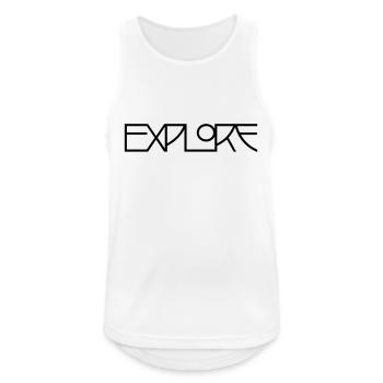 explore - Männer Tank Top atmungsaktiv - Weiß - Vorne - Nick (188cm)