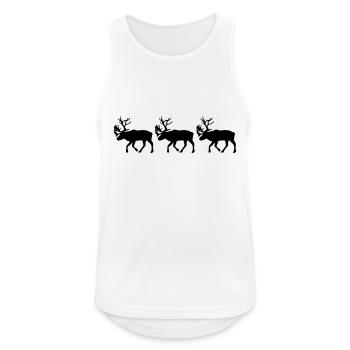Caribou - Reindeer- xmas - Débardeur respirant Homme - blanc - Devant - Nick (188cm)