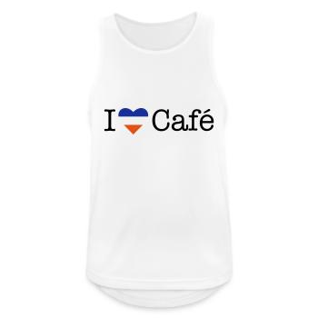 I love Café - Männer Tank Top atmungsaktiv - Weiß - Vorne - Nick (188cm)