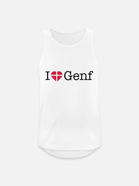 I love Geneva - Men's Breathable Tank Top - white