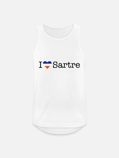 I love Sartre - Männer Tank Top atmungsaktiv - Weiß
