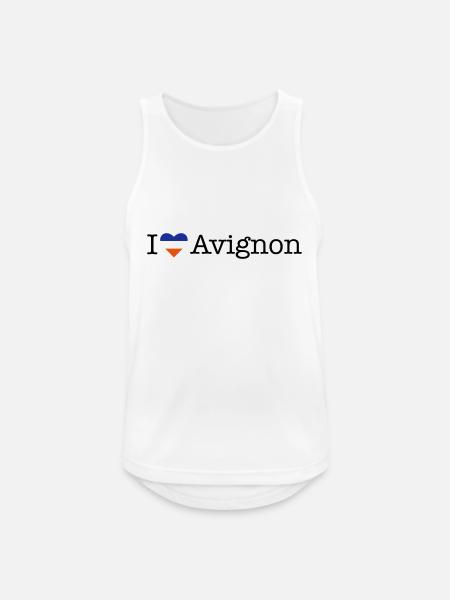 I love Avignon - Männer Tank Top atmungsaktiv - Weiß