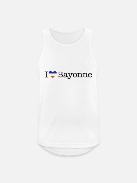 I love Bayonne - Männer Tank Top atmungsaktiv - Weiß