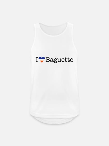 I love Baguette - Männer Tank Top atmungsaktiv - Weiß