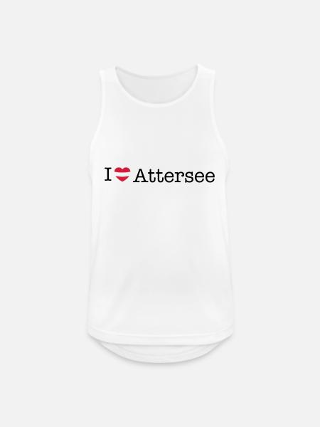 I love Attersee - Männer Tank Top atmungsaktiv - Weiß
