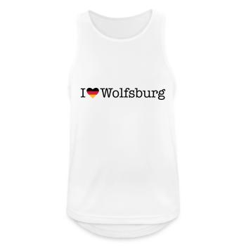 I love Wolfsburg - Männer Tank Top atmungsaktiv - Weiß - Vorne - Nick (188cm)