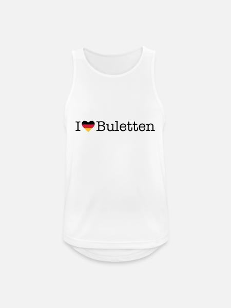 I love Buletten - Men's Breathable Tank Top - white