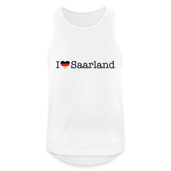 I love Saarland - Men's Breathable Tank Top - white - Front - Nick (188cm)