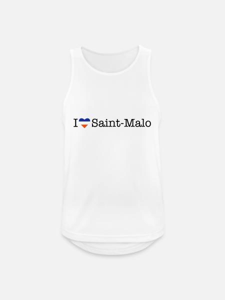I love Saint Malo - Männer Tank Top atmungsaktiv - Weiß