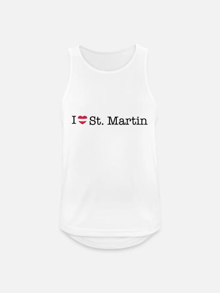 I love St Martin - Men's Breathable Tank Top - white