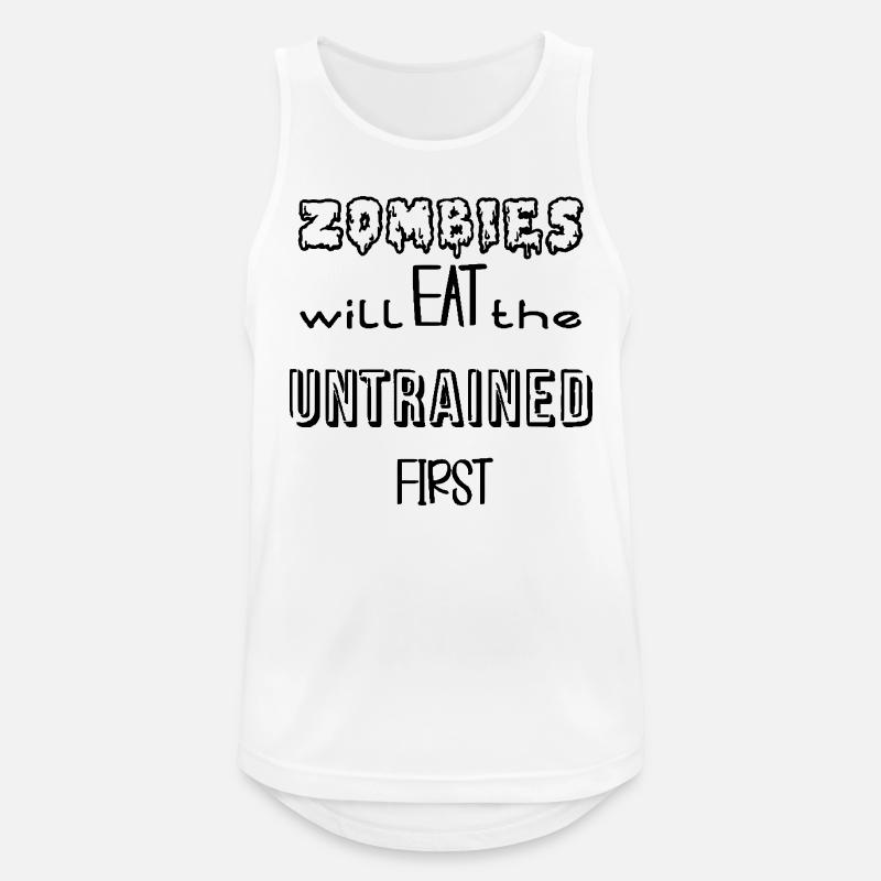 Zombies eat untrained - Men's Breathable Tank Top - white