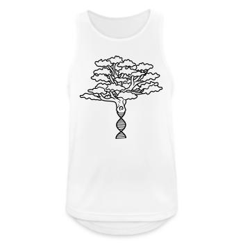 monde dna dns pedigree nature patrimoine hériter arbre - Débardeur respirant Homme - blanc - Devant - Nick (188cm)