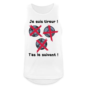 petanque tireur boule suivant2 - Débardeur respirant Homme - blanc - Devant - Nick (188cm)