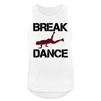 breakdance - Männer Tank Top atmungsaktiv - Weiß - Vorne - Nick (188cm)