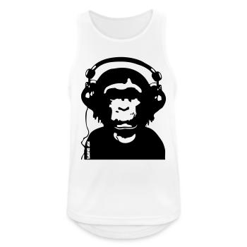 Music by POP CHIMPS - Männer Tank Top atmungsaktiv - Weiß - Vorne - Nick (188cm)