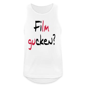 Film gucken? oder Ficken? - Männer Tank Top atmungsaktiv - Weiß - Vorne - Nick (188cm)