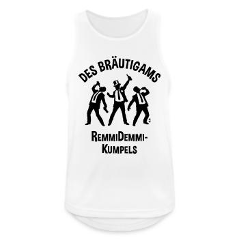Des Bräutigams Remmidemmi-Kumpels (JGA Team / B) - Männer Tank Top atmungsaktiv - Weiß - Vorne - Nick (188cm)
