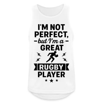 Super Rugby Joueur Sport Drôle - Débardeur respirant Homme - blanc - Devant - Nick (188cm)
