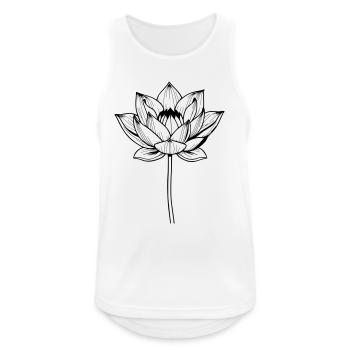 Fleur de lotus Fleur de lotus Fleur noire - Débardeur respirant Homme - blanc - Devant - Nick (188cm)