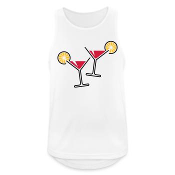 2 verres à cocktail / cocktail / martini + (rouge) - Débardeur respirant Homme - blanc - Devant - Nick (188cm)