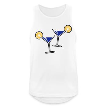 2 verres à cocktail / cocktail / martini + (bleu) - Débardeur respirant Homme - blanc - Devant - Nick (188cm)