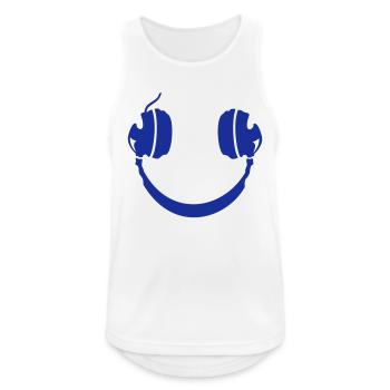 Smiley Headphone - Männer Tank Top atmungsaktiv - Weiß - Vorne - Nick (188cm)