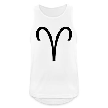 Sternzeichen: Widder - Männer Tank Top atmungsaktiv - Weiß - Vorne - Nick (188cm)