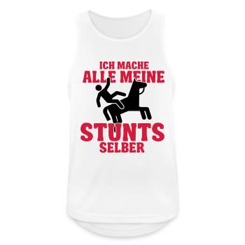 Ich mache alle meine Stunts selber - Männer Tank Top atmungsaktiv - Weiß - Vorne - Nick (188cm)