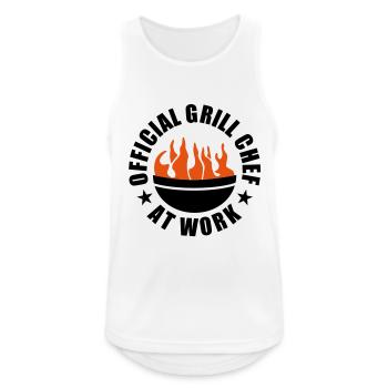 Official Grill Chef Chefoch grillen Grillmeister - Männer Tank Top atmungsaktiv - Weiß - Vorne - Nick (188cm)