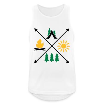 Camping - Men's Breathable Tank Top - white - Front - Nick (188cm)