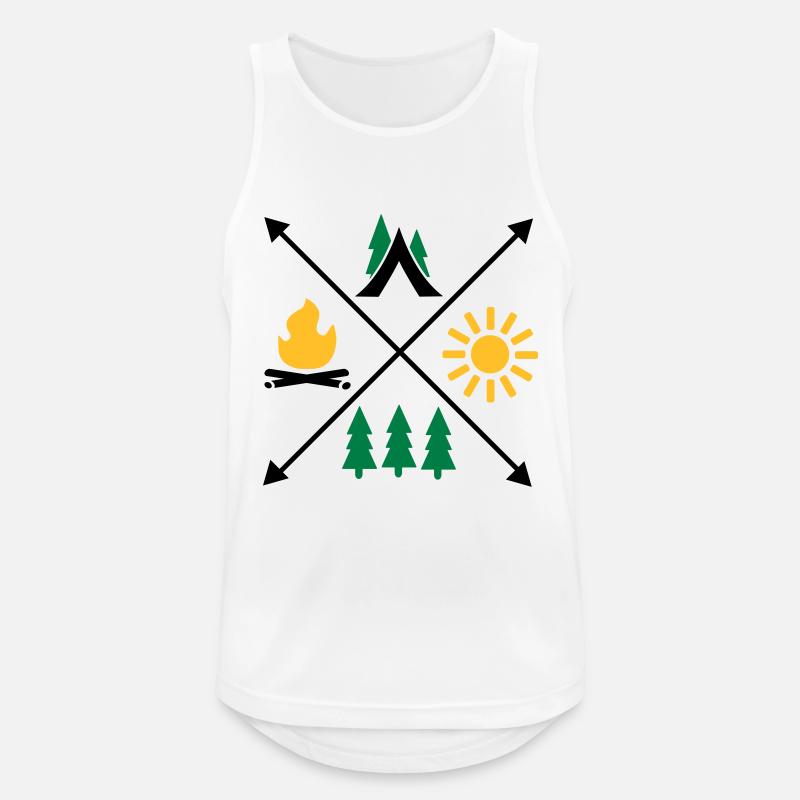 Camping - Männer Tank Top atmungsaktiv - Weiß