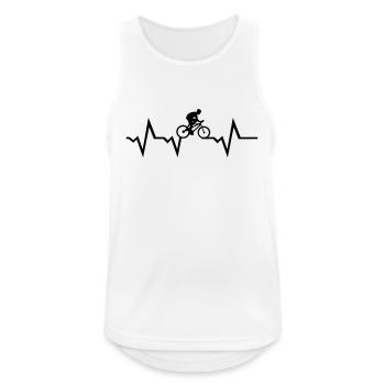 Cyclist & Heartbeat, cycling - Débardeur respirant Homme - blanc - Devant - Nick (188cm)