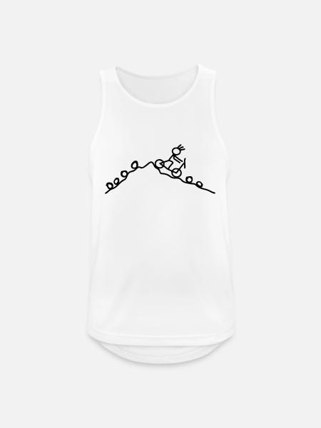 Strichmännchen MTB Rad - Männer Tank Top atmungsaktiv - Weiß
